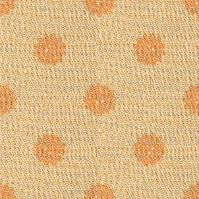 Round Patterned Orange Rug, pat3506org