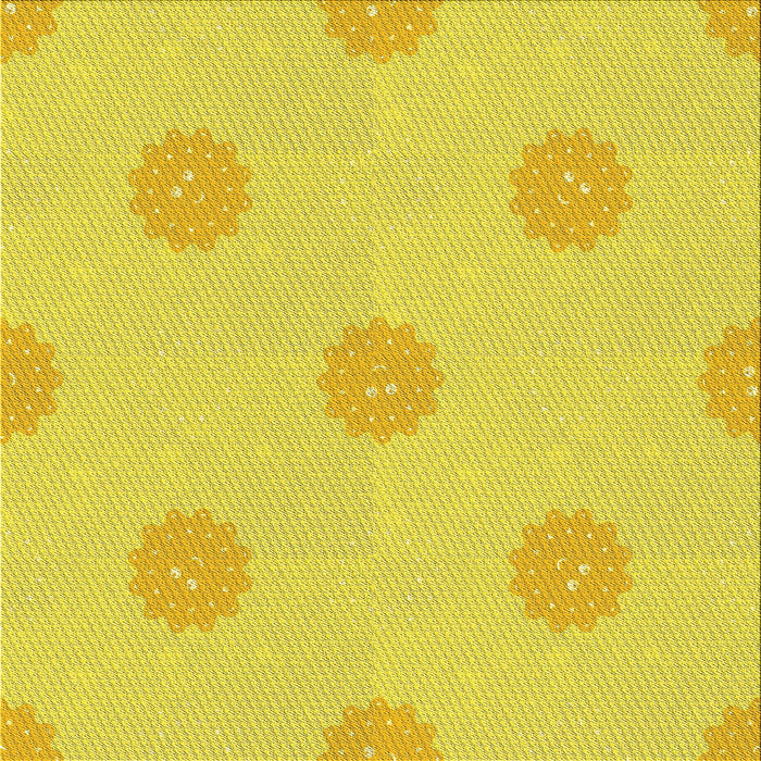 Round Machine Washable Transitional Yellow Rug, wshpat3506yw