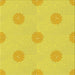 Round Patterned Yellow Rug, pat3506yw