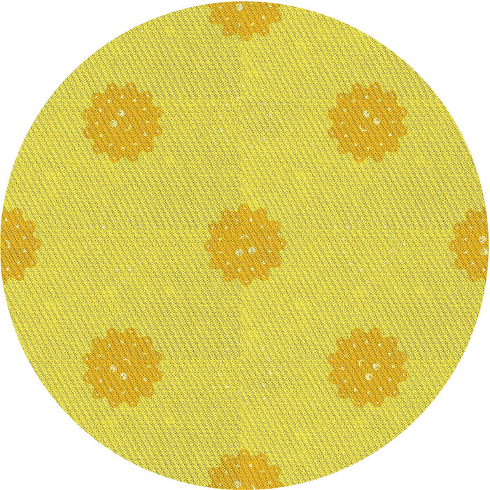 Square Patterned Yellow Rug, pat3506yw