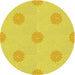 Square Patterned Yellow Rug, pat3506yw