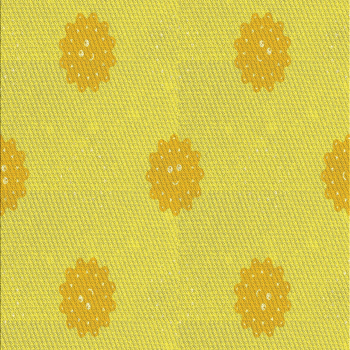 Machine Washable Transitional Yellow Rug, wshpat3506yw