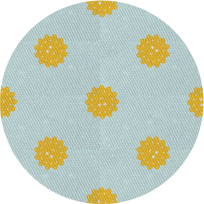 Sideview of Patterned Pale Blue Novelty Rug, pat3506