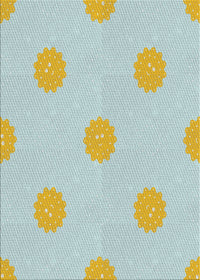 Machine Washable Transitional Pale Blue Lily Blue Rug, wshpat3506