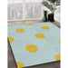 Machine Washable Transitional Pale Blue Lily Blue Rug in a Family Room, wshpat3506