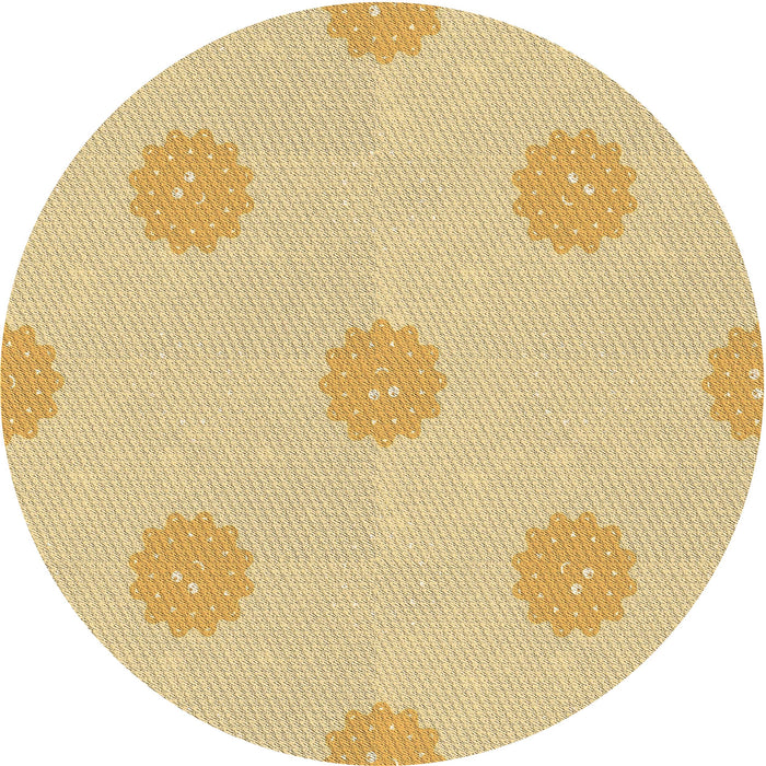 Square Patterned Golden Gold Rug, pat3507brn