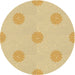 Square Patterned Golden Gold Rug, pat3507brn