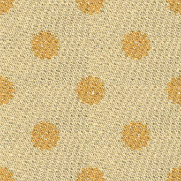 Round Patterned Golden Gold Rug, pat3507brn