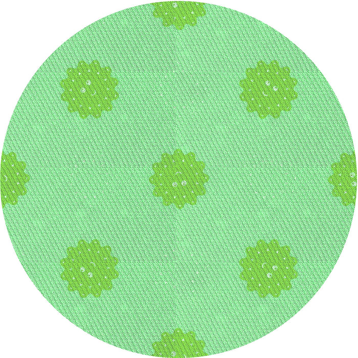 Square Machine Washable Transitional Jade Green Rug in a Living Room, wshpat3507grn