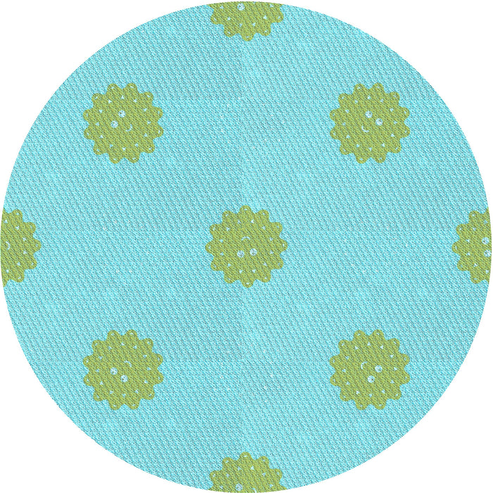 Square Machine Washable Transitional Medium Turquoise Green Rug in a Living Room, wshpat3507lblu