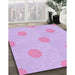 Patterned Purple Rug in Family Room, pat3507pur