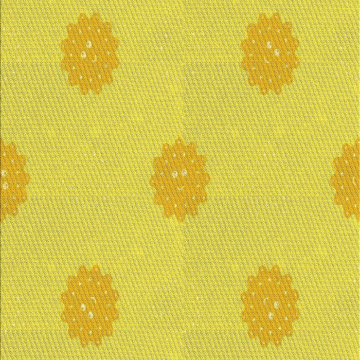 Machine Washable Transitional Yellow Rug, wshpat3507yw