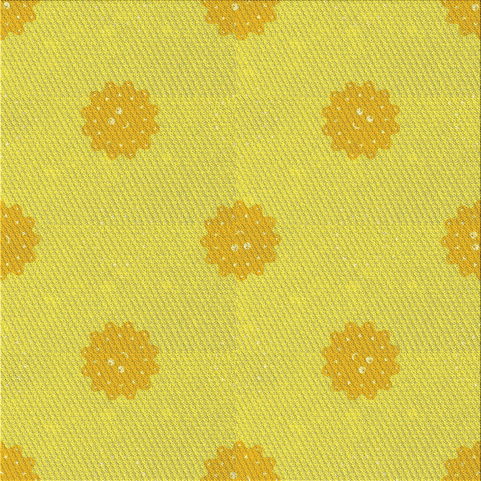 Round Patterned Yellow Rug, pat3507yw