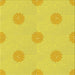 Round Patterned Yellow Rug, pat3507yw