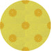 Square Patterned Yellow Rug, pat3507yw