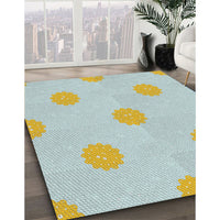 Patterned Pale Blue Novelty Rug, pat3507