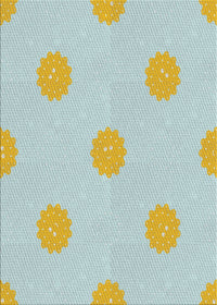 Machine Washable Transitional Pale Blue Lily Blue Rug, wshpat3507