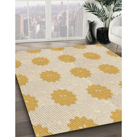 Patterned Golden Blonde Gold Rug, pat3508brn