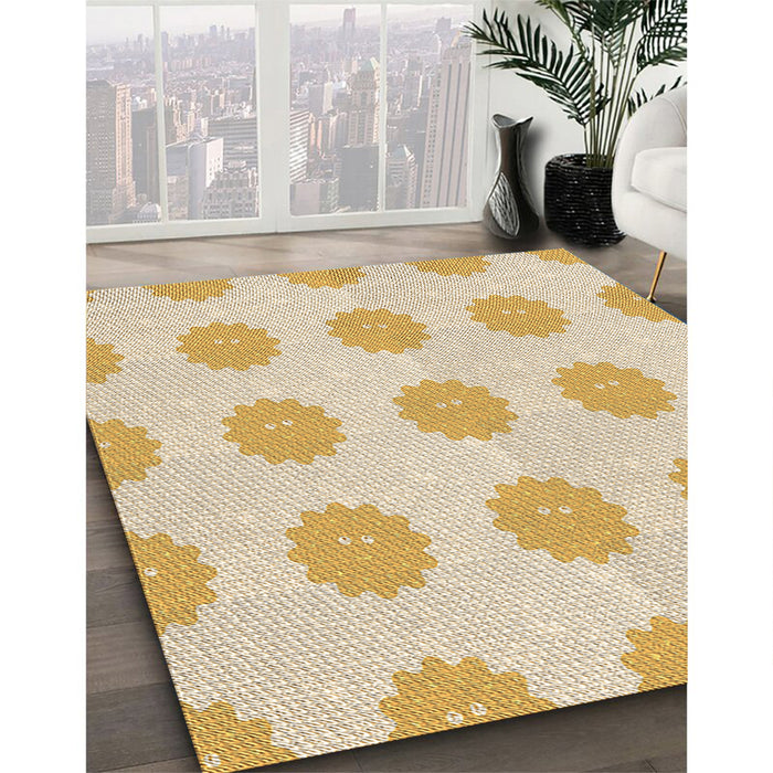 Machine Washable Transitional Golden Blonde Gold Rug in a Family Room, wshpat3508brn