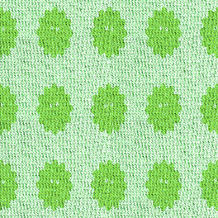 Machine Washable Transitional Green Rug, wshpat3508grn