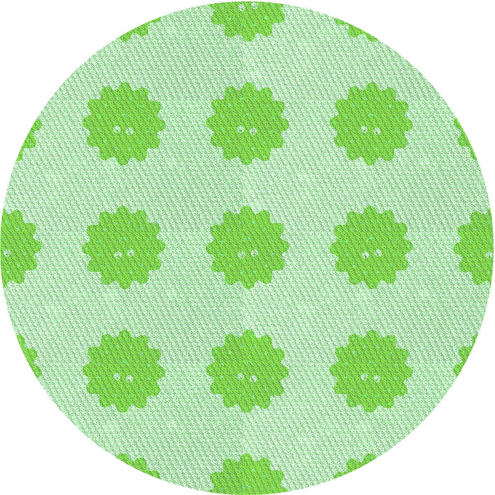 Square Machine Washable Transitional Green Rug in a Living Room, wshpat3508grn