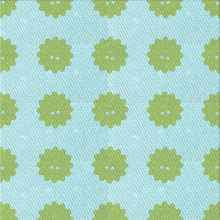 Round Patterned Green Rug, pat3508lblu