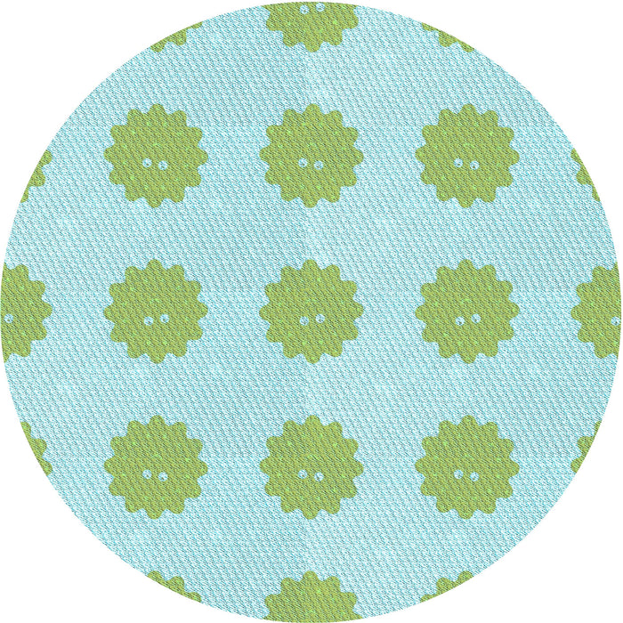 Square Machine Washable Transitional Green Rug in a Living Room, wshpat3508lblu