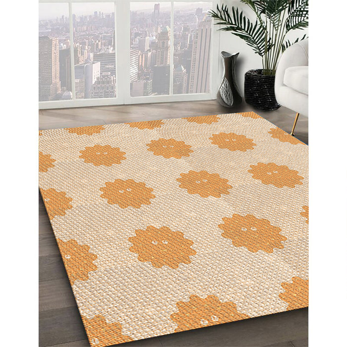 Patterned Golden Blonde Gold Rug in Family Room, pat3508org