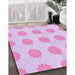 Machine Washable Transitional Deep Mauve Purple Rug in a Family Room, wshpat3508pur