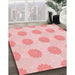 Machine Washable Transitional Light Rose Pink Rug in a Family Room, wshpat3508rd