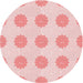 Square Patterned Light Rose Pink Rug, pat3508rd