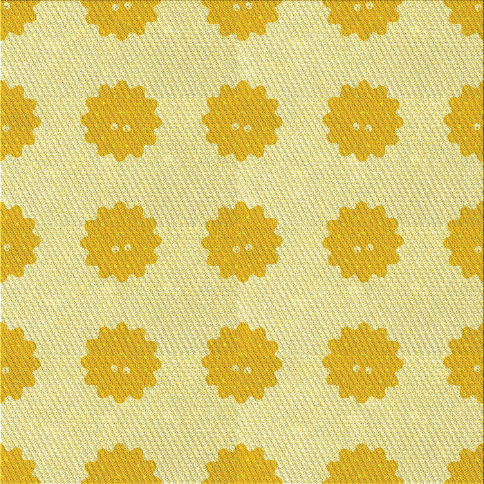 Round Machine Washable Transitional Yellow Rug, wshpat3508yw