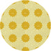 Square Patterned Yellow Rug, pat3508yw