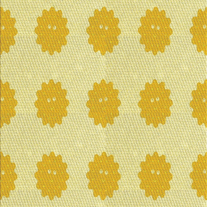 Machine Washable Transitional Yellow Rug, wshpat3508yw