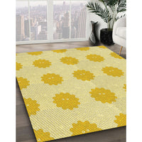 Patterned Yellow Rug, pat3508yw