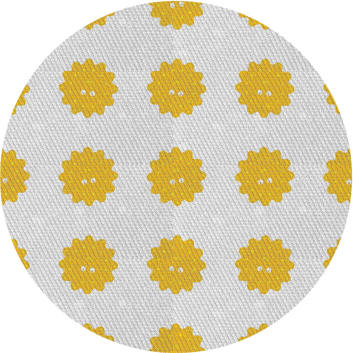 Square Machine Washable Transitional Yellow Beige Rug, wshpat3508