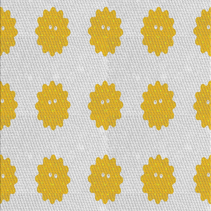 Patterned Light Yellow Beige Novelty Rug, pat3508