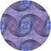 Square Machine Washable Transitional Deep Periwinkle Purple Rug in a Living Room, wshpat3509blu