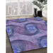 Machine Washable Transitional Deep Periwinkle Purple Rug in a Family Room, wshpat3509blu