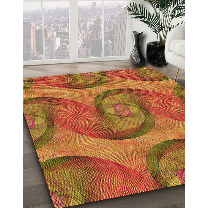 Machine Washable Transitional Orange Rug in a Family Room, wshpat3509org