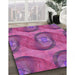 Machine Washable Transitional Medium Violet Red Pink Rug in a Family Room, wshpat3509pur