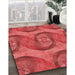 Machine Washable Transitional Red Rug in a Family Room, wshpat3509rd