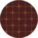 Sideview of Patterned Brown Red Novelty Rug, pat350