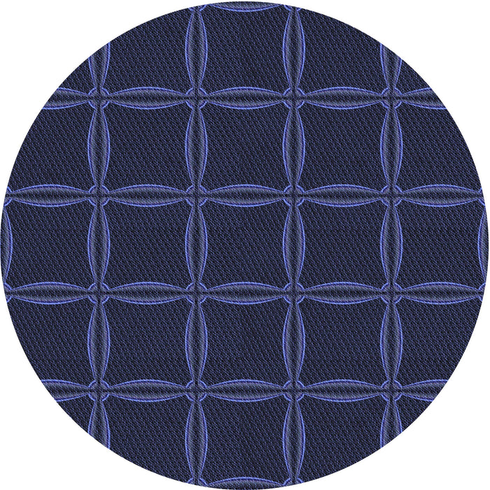 Square Patterned Deep Periwinkle Purple Rug, pat351blu