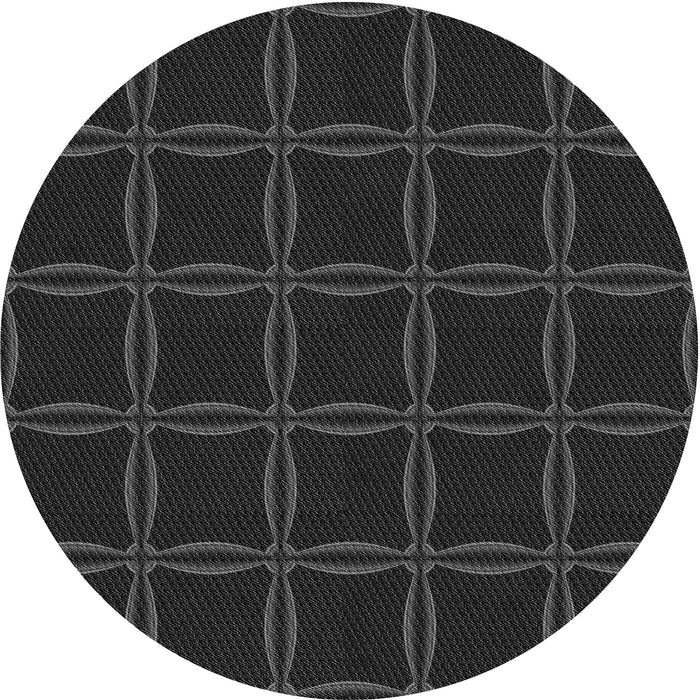 Square Patterned Midnight Gray Rug, pat351gry