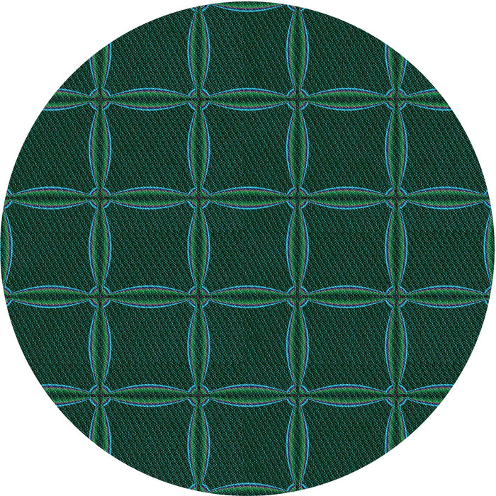 Square Machine Washable Transitional Deep Teal Green Rug in a Living Room, wshpat351lblu