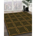 Patterned Dark Bronze Brown Rug in Family Room, pat351org