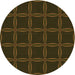 Square Patterned Dark Bronze Brown Rug, pat351org