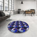 Round Patterned Periwinkle Purple Rug in a Office, pat3510blu