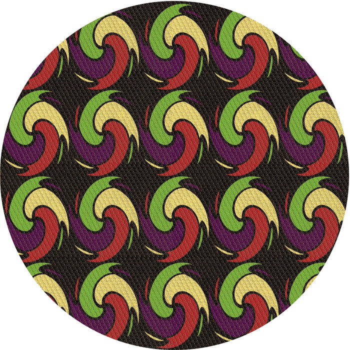 Square Machine Washable Transitional Dark Yellow Green Rug in a Living Room, wshpat3510brn